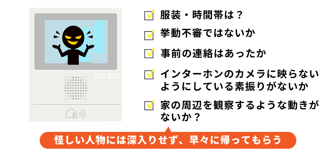 インターホン越しで不審者を見分けるポイント