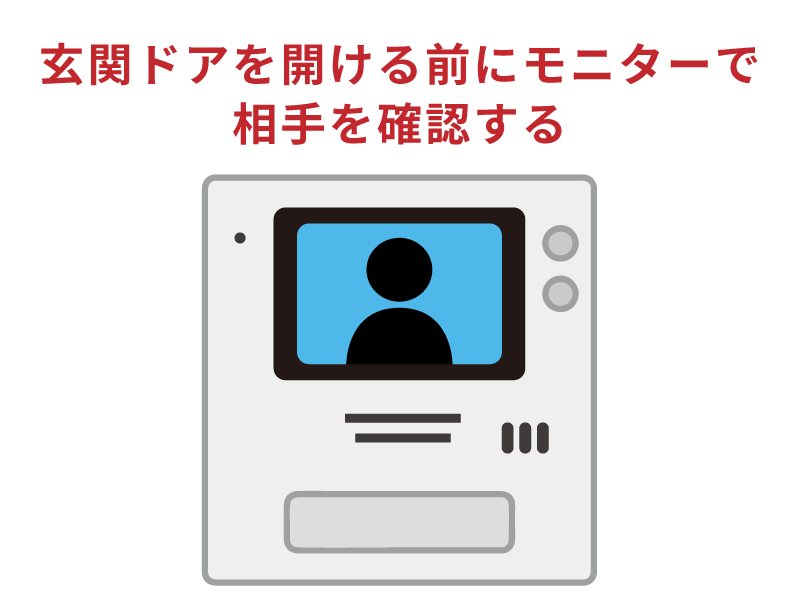 玄関ドアを開ける前に相手を確認